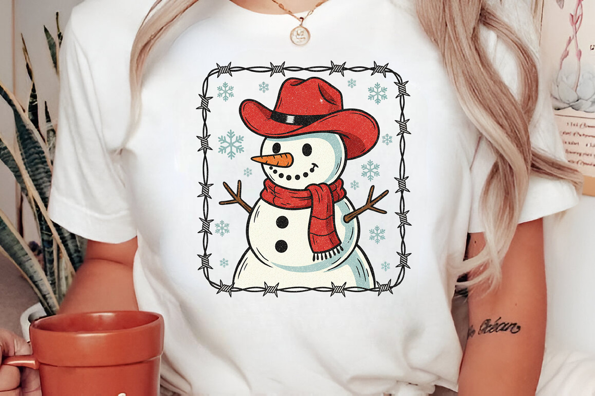 Cowboy Snowman Christmas Glitter Png, an Illustration by Libby Wishes (Photo 7 of 9)