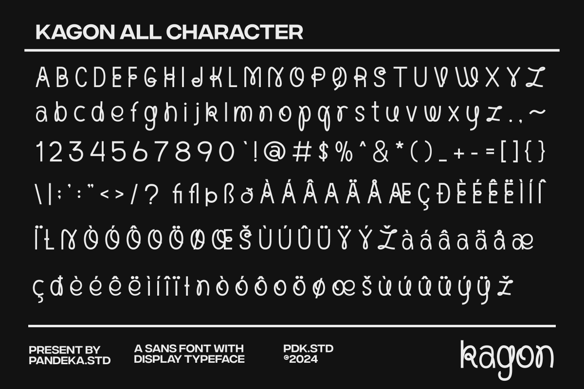 Kagon - Unique Modern Experimental, a Sans Serif Font by Pandeka Studio (Photo 11 of 12)