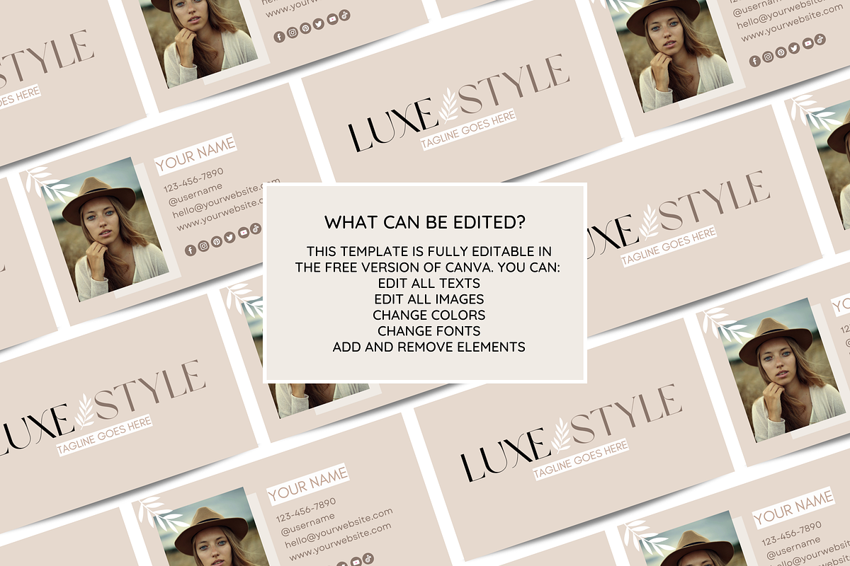 Beige Business Card Template, a Business Card Template by SunshineStudioBoutique (Photo 3 of 9)