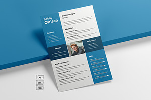 Blue Elegant Resume CV, a Resume Template by Jiwstudio
