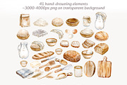 Rustic Bread Watercolor Collection, a Food Illustration by Shabbypie (Thumbnail 2 of 4)