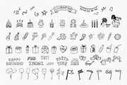 Big birthday clipart set. Party time, a Decorative Illustration by Anntre (Thumbnail 1 of 3)