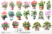 100 watercolor house plants clip art, a Seasonal Illustration by Poppy Lane Studio (Thumbnail 3 of 12)