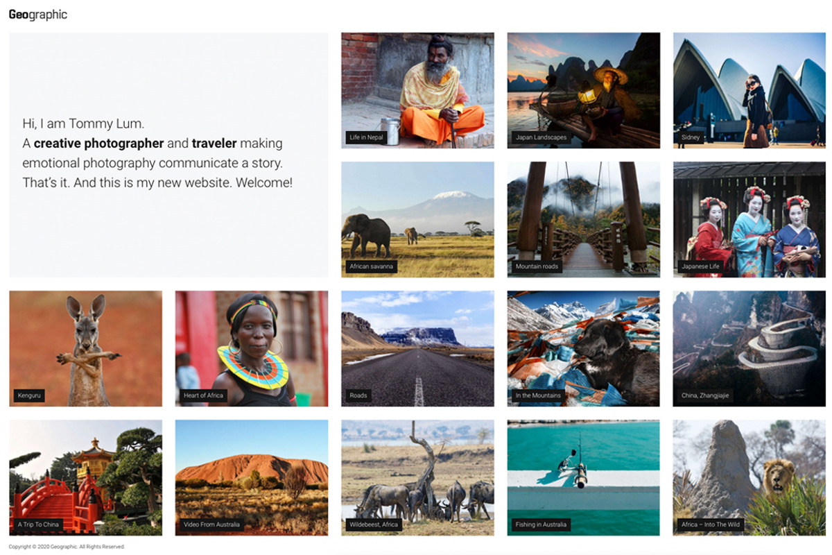 Photography WordPress Theme - GEO, a WordPress Template by GT3 Themes