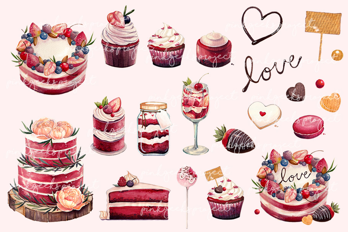 RED VELVET DESSERTS, a Graphic by AJDA ART (Photo 3 of 4)