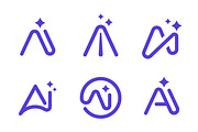 AI Letter A Sparkle Logo Bundle, a Branding & Logo Template by Signatoro (Thumbnail 3 of 4)