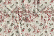 Vintage Holiday Toile Pattern Bundle, a Pattern Graphic by Olya Creative (Thumbnail 27 of 31)