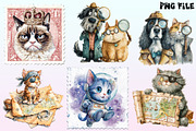 Funny Dog and Cat Clipart, a Graphic by CitraGraphics (Thumbnail 2 of 4)