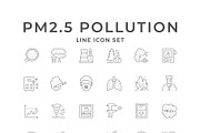 Set line icons of PM 2.5 pollution, an Outline Icon by motorama (Thumbnail 1 of 2)