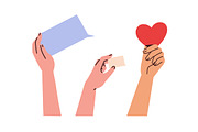 Hands with heart, star, emoji symbol, a Person Illustration by Good Studio (Thumbnail 5 of 25)