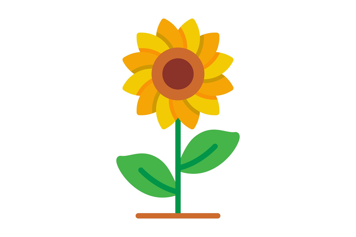 Sunflower Flat Icon, an Icon by Pexelpy (Photo 1 of 2)