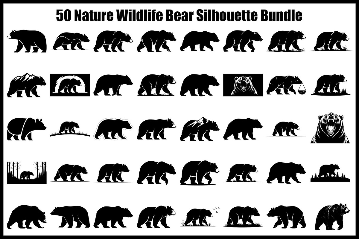 Nature Wildlife Bear Silhouette Bund, an Illustration by Designs_River (Photo 1 of 51)