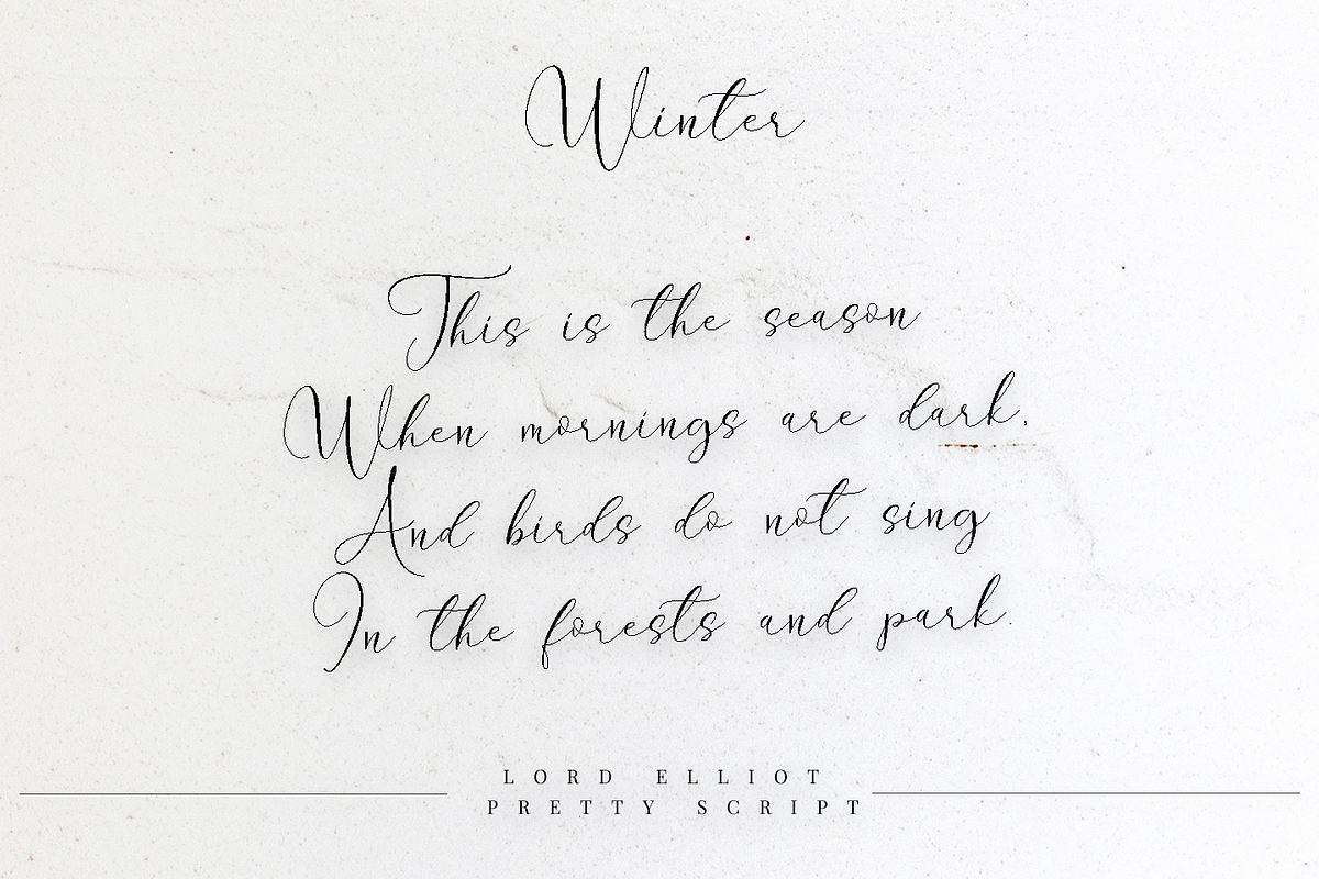 Lord Elliot Pretty Script Font preview 4