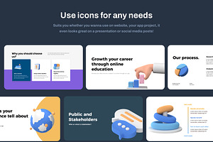 Statistics And Data 3D Icon Set