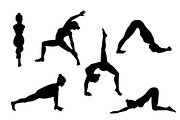 25 Yoga poses. Silhouettes. Part 3, a Healthcare Illustration by tamara.comotomka (Thumbnail 3 of 3)