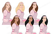 Fairytale Girls Clipart, a Person Illustration by GlamArtZhanna (Thumbnail 4 of 4)