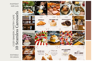 Bakery Seamless Carousels Instagram, a Social Media Template by Anna Design Studio