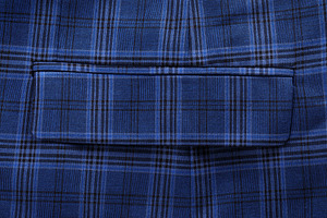 Detailed closeup of blue plaid patterned fabric with pocket, ide, a Background Photo by Ales Munt