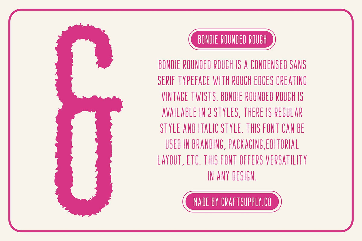 Bondie Rounded Rough, a Sans Serif Font by Craft Supply Co. (Photo 2 of 8)
