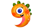 Cute Monster Numbers Clipart Set PNG, an Education Illustration by the_myro (Thumbnail 4 of 12)