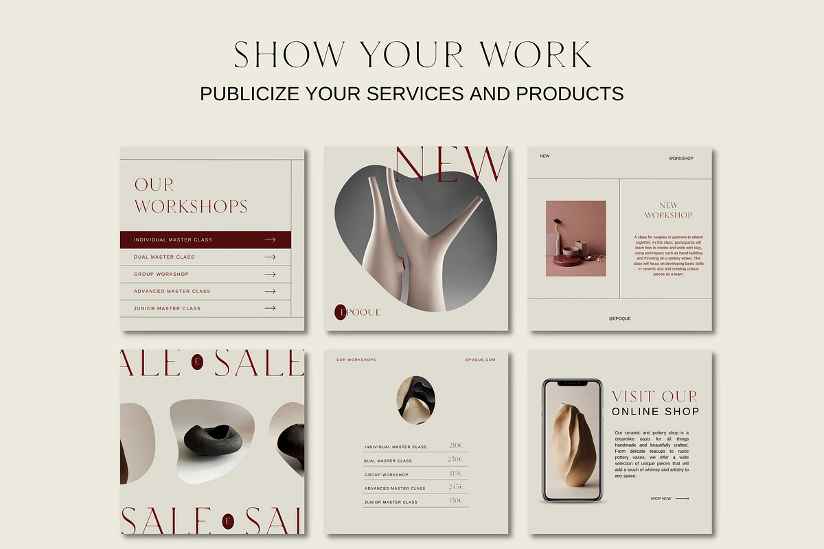 EPOQUE Aesthetic Canva Templates, a Social Media Template by Studio Suvelle (Photo 4 of 11)