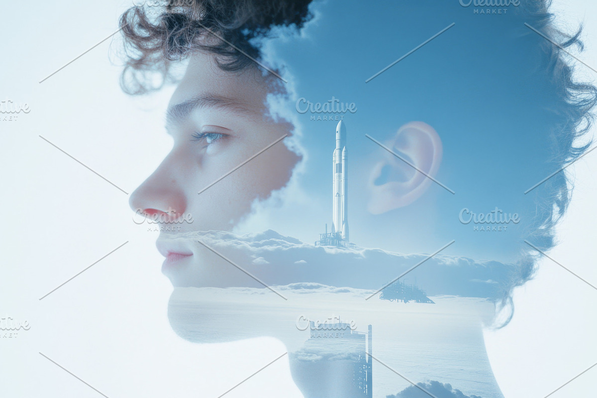 Double exposure of male aerospace en, a Photo by Dvoevnore photos (Photo 1 of 2)