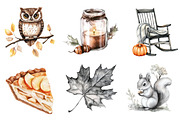 Black & White Autumn Clipart, an Illustration by CreationArt (Thumbnail 3 of 5)