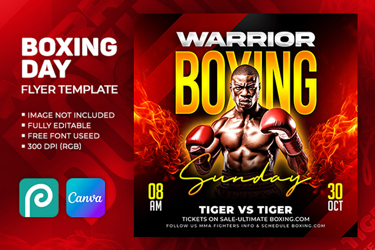 Boxing Flyer Template, a Social Media Template by Artonix