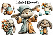 Whimsical Easter Bunny Clipart, an Illustration by cherrydesign (Thumbnail 2 of 4)