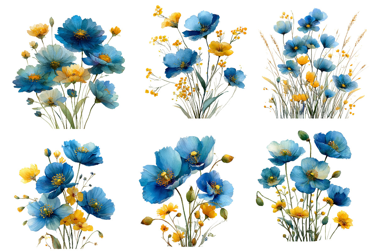 Meadow wildflowers Clipart, an Illustration by Designworld (Photo 3 of 8)