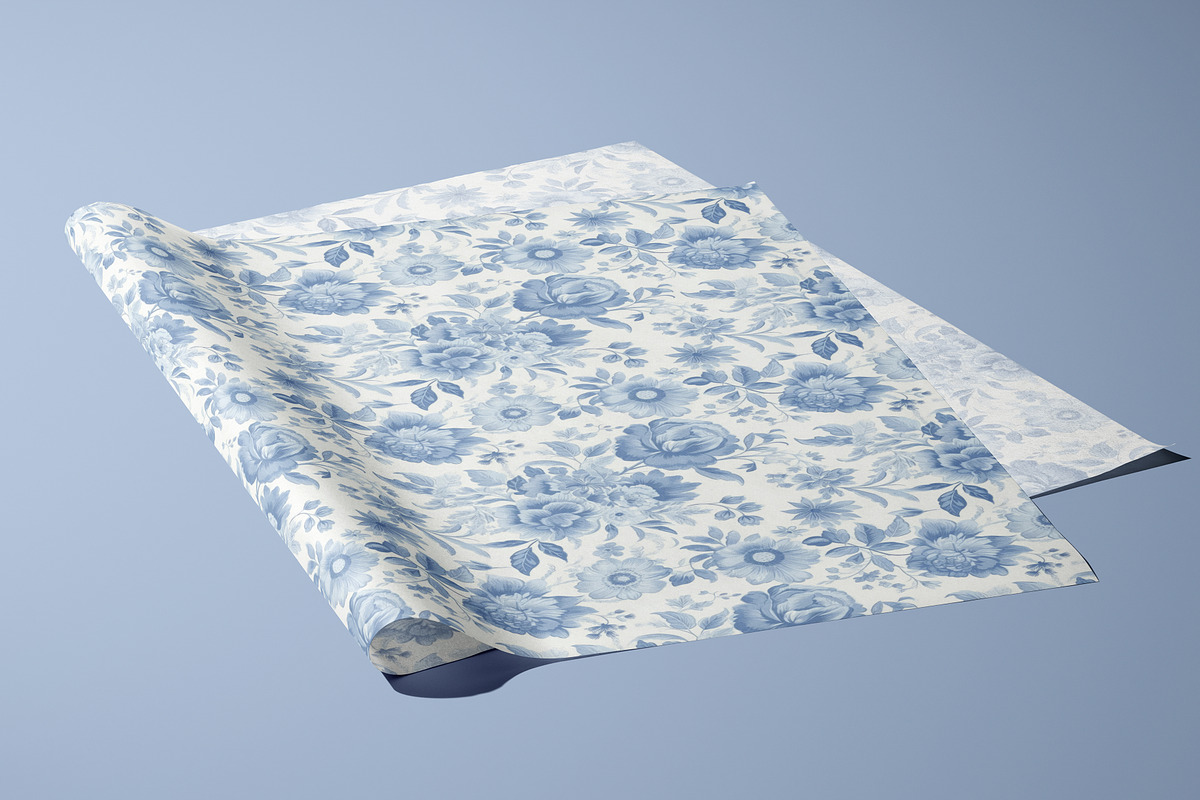 Blue on white floral patterns, a Pattern Graphic by Ninterints (Photo 18 of 18)