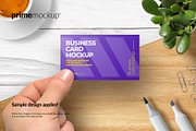 Business Card in a hand Mockup, a Print Template by PrimeMockup (Thumbnail 9 of 12)