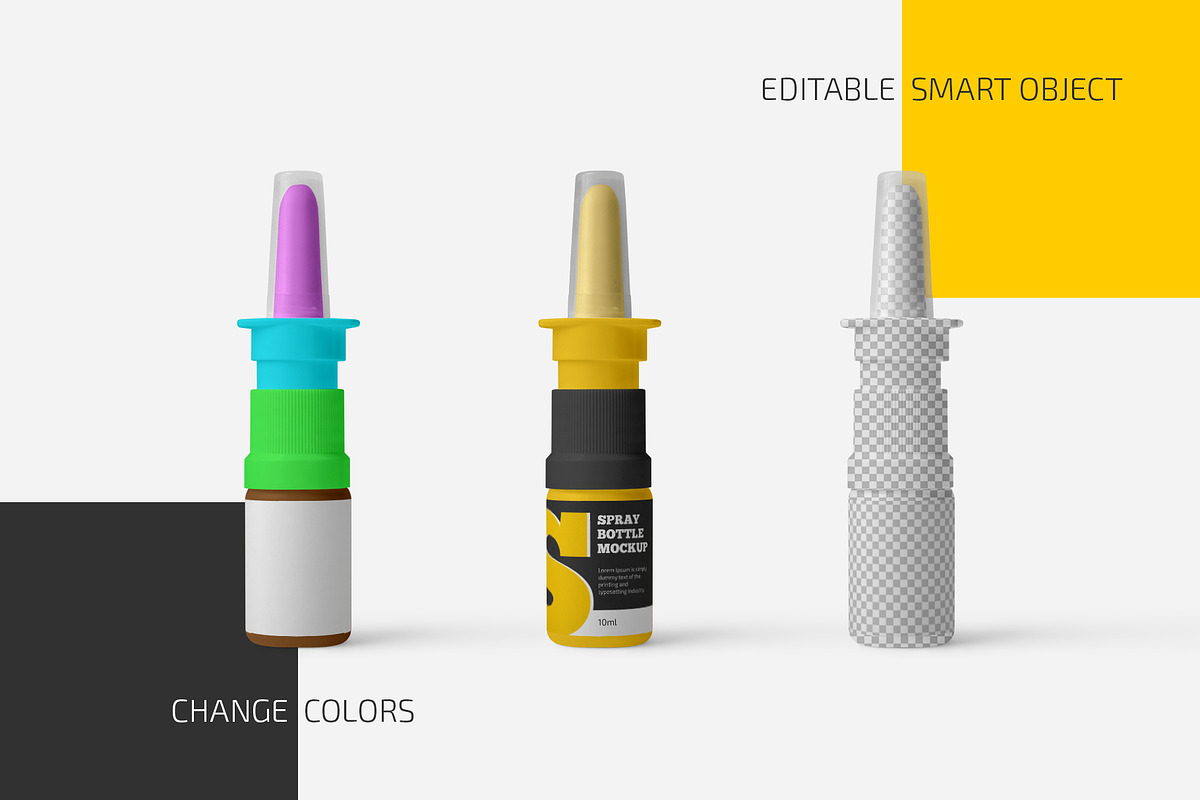 Nasal Spray Bottle Mockup Set, a Cups & Container Mockup by Country4k (Photo 2 of 4)