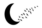 Flying Birds Moon SVG Bundle, an Illustration by yasushie (Thumbnail 25 of 31)