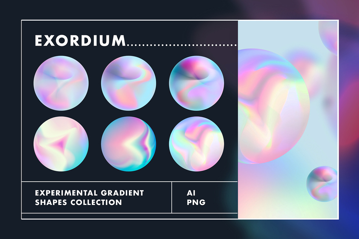 Exordium Dynamic Gradient Shapes, a Texture Graphic by Polar Vectors (Photo 5 of 16)