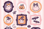 Cute Pink Ghost Frames PNG SVG, a Seasonal Illustration by Huckleberry Hearts (Thumbnail 1 of 3)