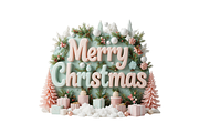 3D Merry Christmas Letter Stand, a Seasonal Illustration by Creative design (Thumbnail 5 of 7)