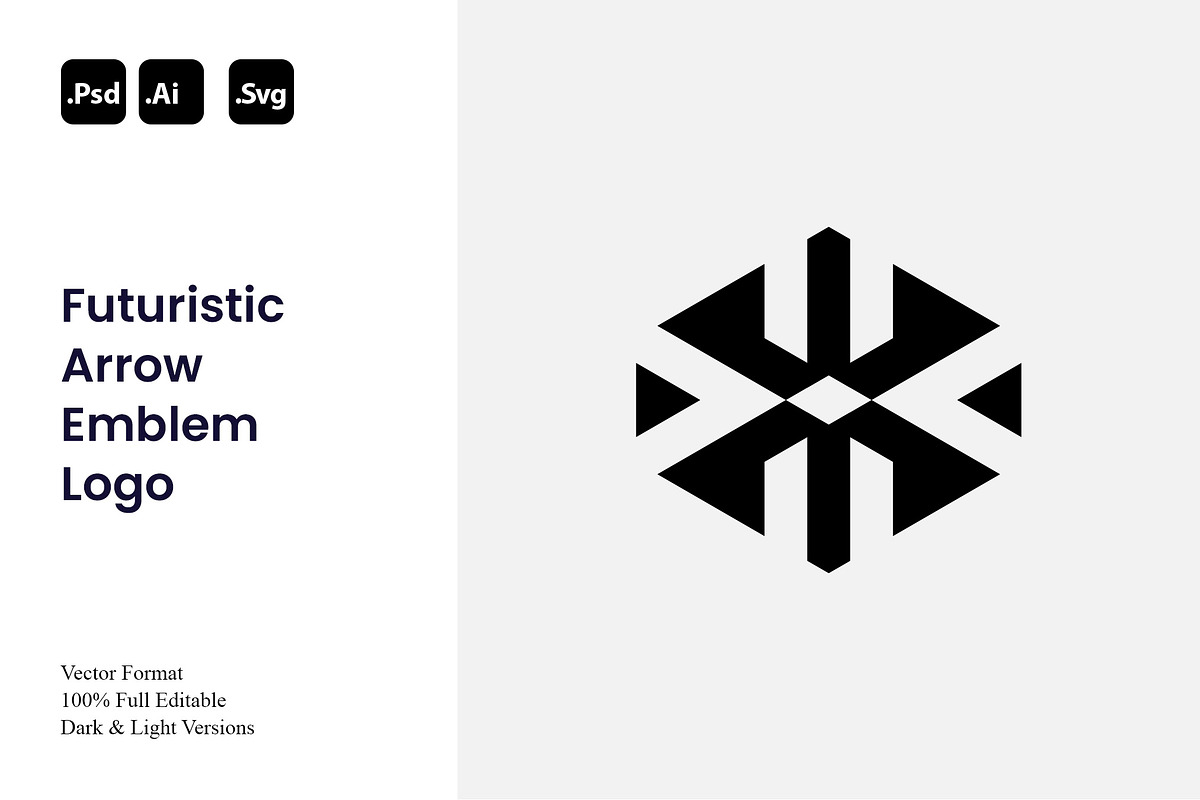 Futuristic Arrow Emblem Logo, a Branding & Logo Template by Luxury Logos (Photo 1 of 4)