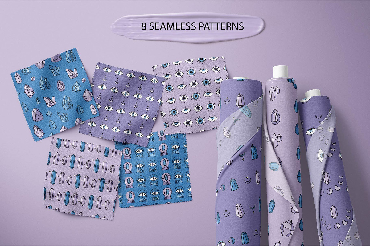 Crystals and Evil Eye illustrations, a Background Graphic by illustrator_natalie (Photo 3 of 11)