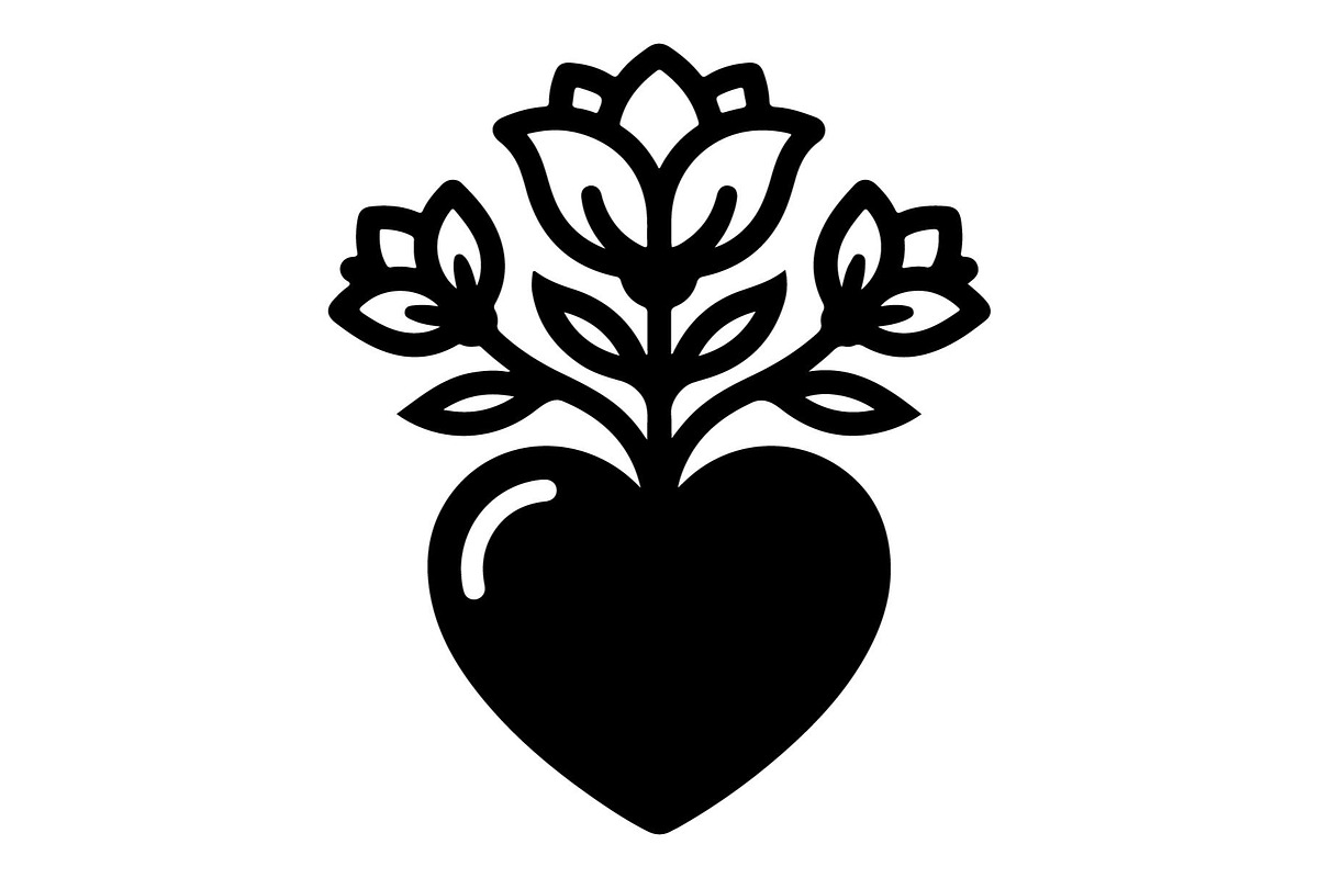Flower Love Heart Silhouette, an Object Graphic by Gfx_Store (Photo 13 of 15)