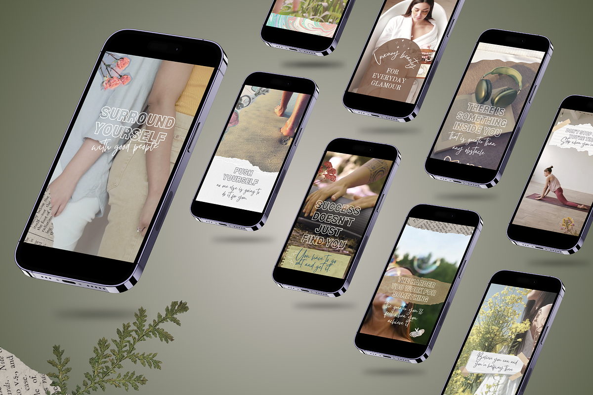 Motivational Boho Reels Templates, a Social Media Template by PaolaroiDesign (Photo 2 of 5)