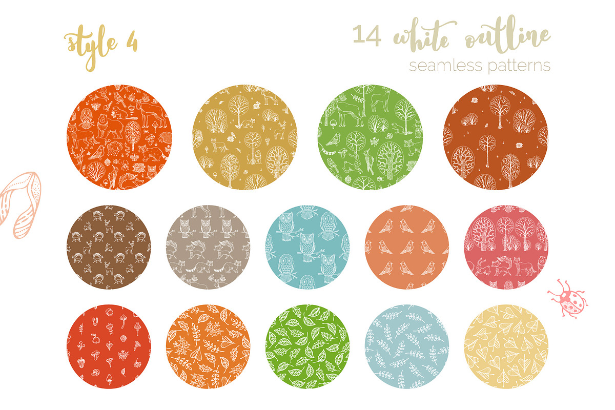 Autumn Woodland Seamless Patterns, a Pattern Graphic by MaljukArt ...
