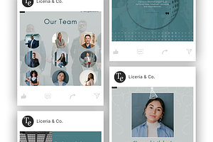 LinkedIn Square Posts SeaGreen&Grey