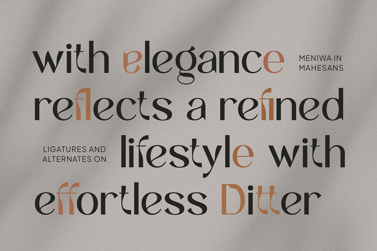 Meniwa – Elegant Modern Sans Serif, a Sans Serif Font by Mahesans Co (Photo 7 of 10)