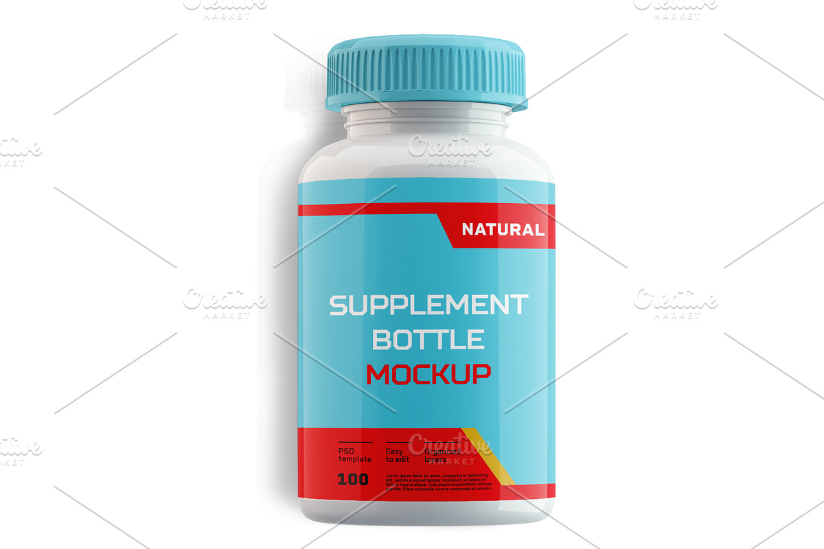 Supplement Bottle Mockup, a Product Mockup by creativejunbd (Photo 3 of 7)