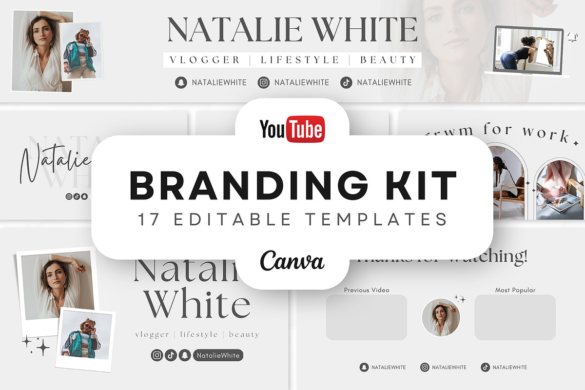 YouTube Branding Kit For Canva, a Social Media Template by OniriqveDesigns (Photo 1 of 10)