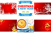 Christmas and New Year Backgrounds, a Decorative Illustration by TAlex (Thumbnail 1 of 6)