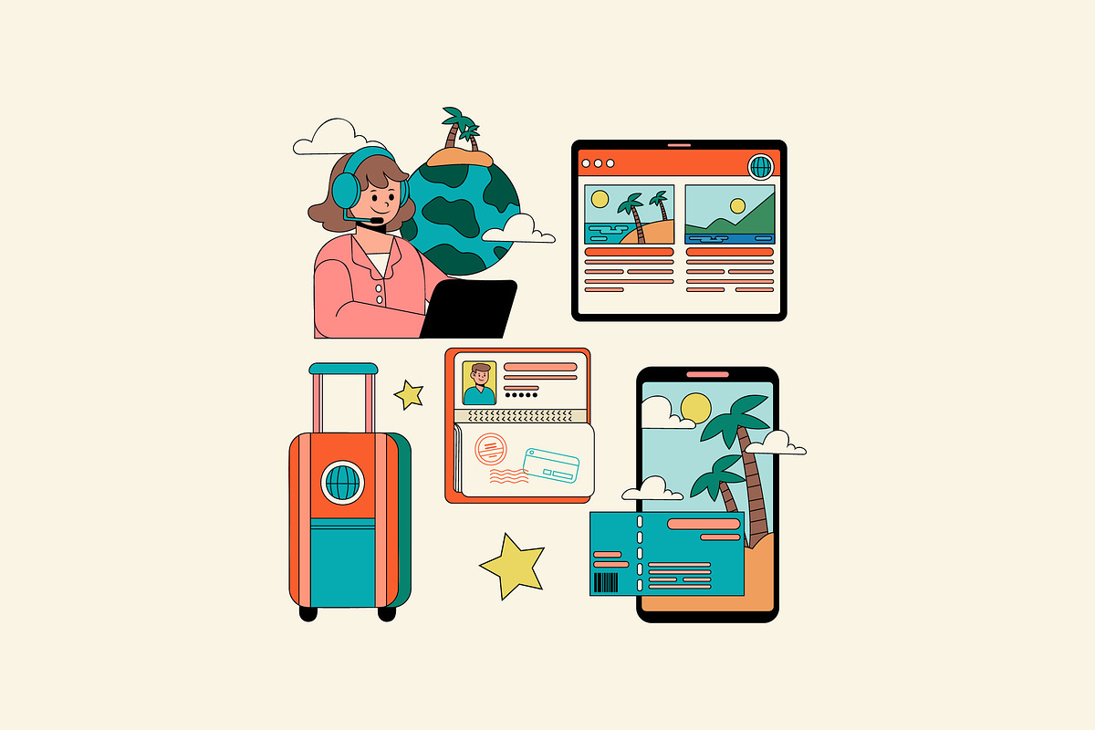 Travel Agency Asset Illustration, an Object Illustration by graphicook