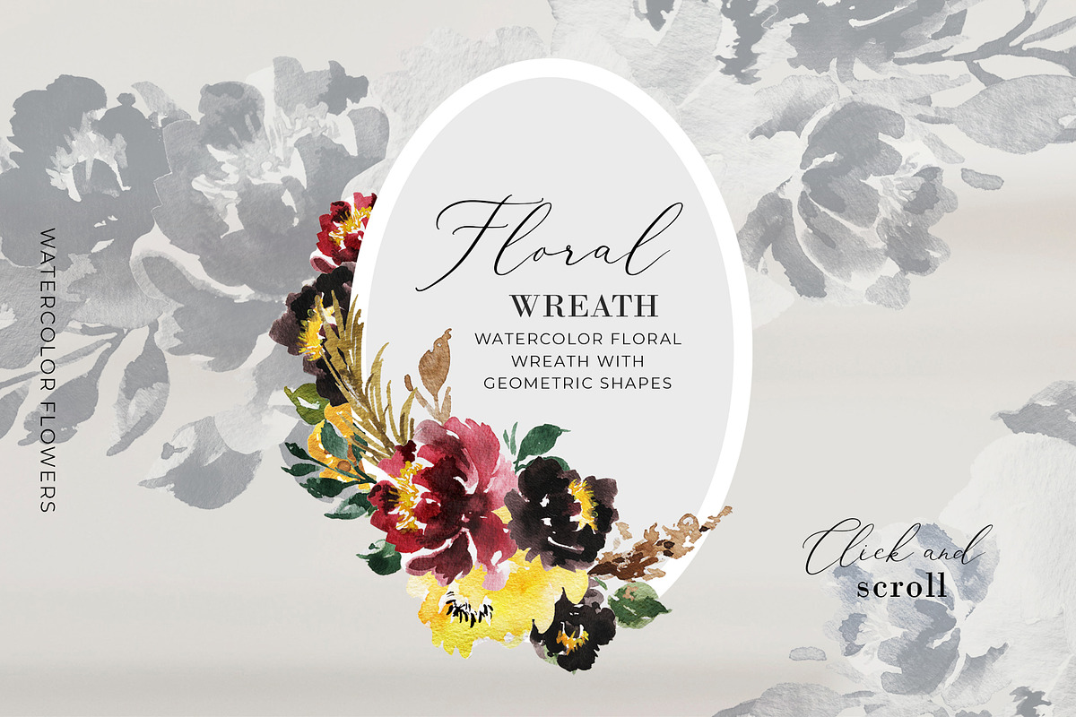Watercolor Flower Clipart Boho Style, a Decorative Illustration by WalaPalette (Photo 2 of 6)