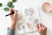 Head in flowers: women faces lineart, a Person Illustration by Lana Sham (Thumbnail 10 of 11)